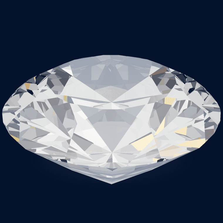 A round brilliant cut diamond rendered by ray tracing